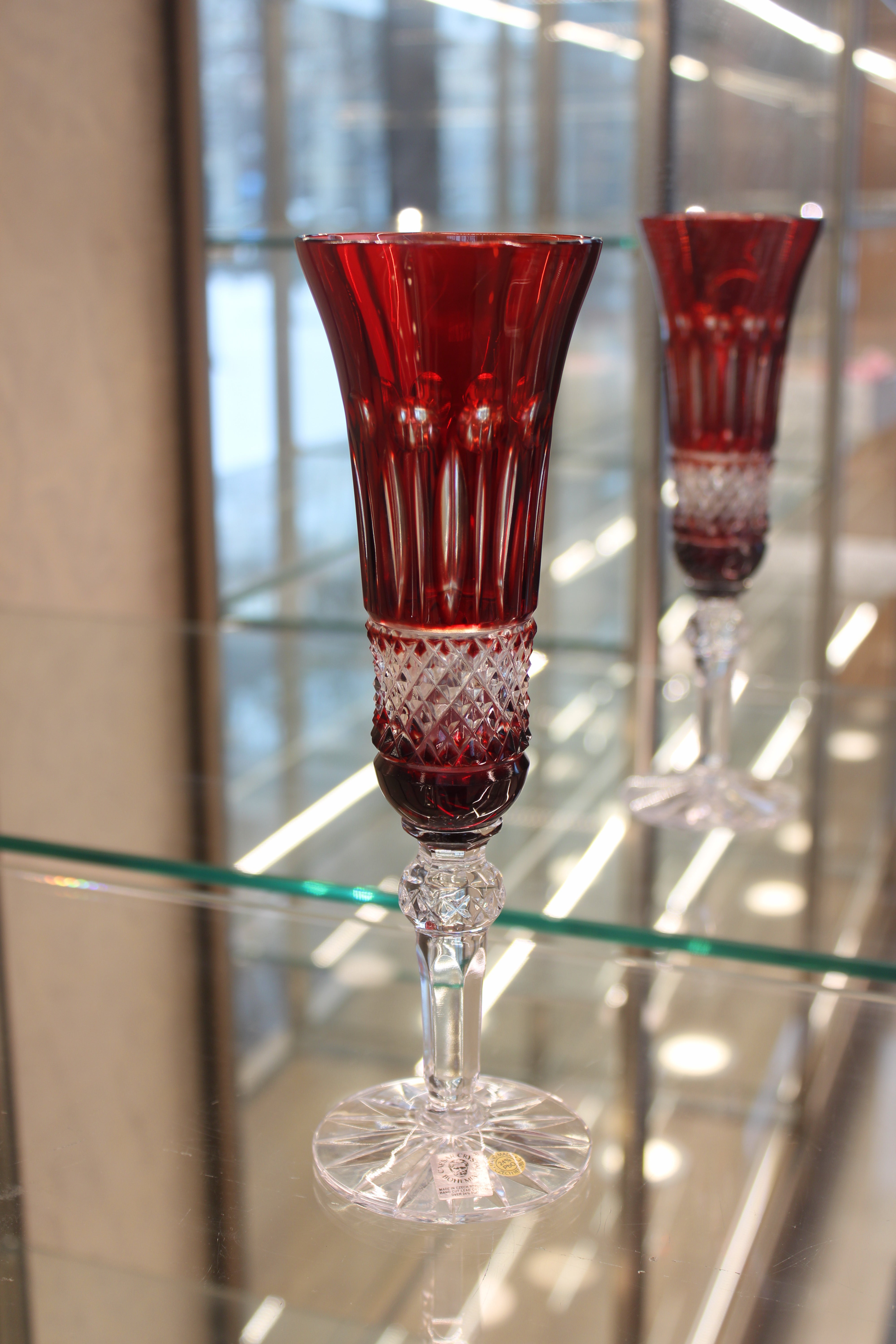 Set 2 Pahare Cu Picior Flute Tomy - 155 ml - ruby